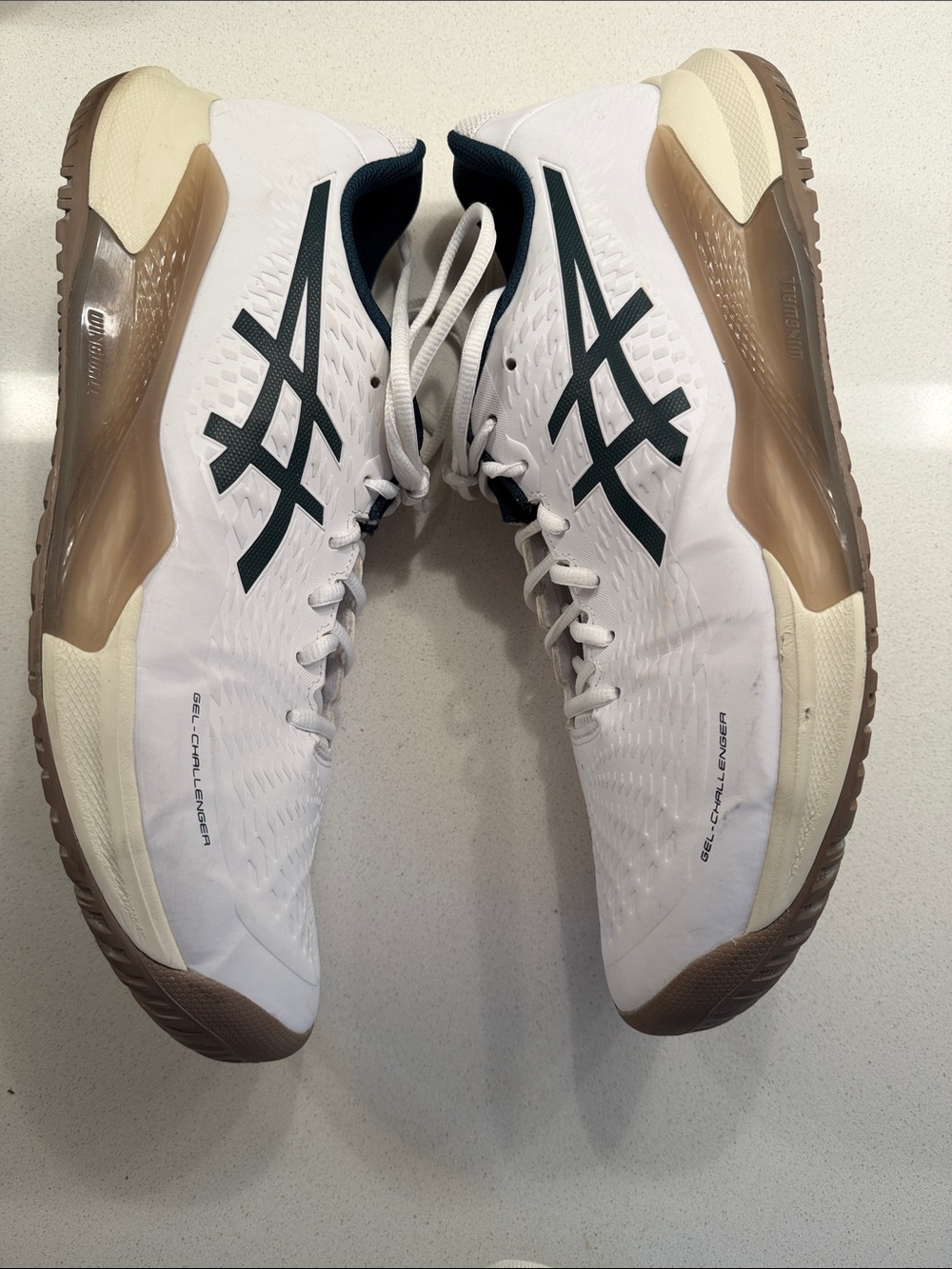 ASICS MENS GEL-CHALLENGER TENNIS/PICKLEBALL SHOES- WHITE & NAVY - SIZE 14 - Picture 3 of 10
